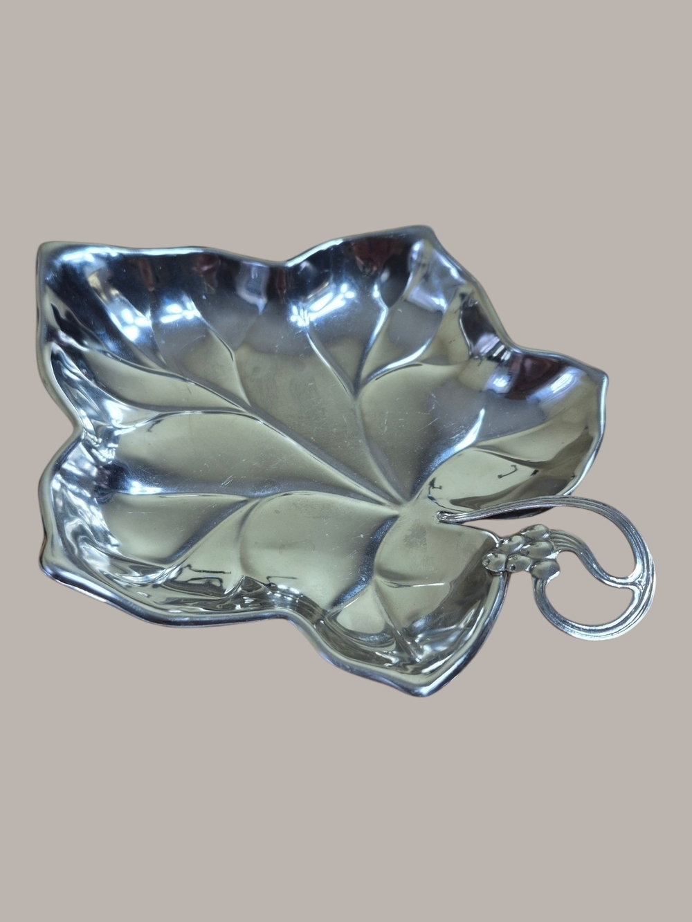 Vintage Hugo Silver Plated Leaf Dish Tray Mid Century